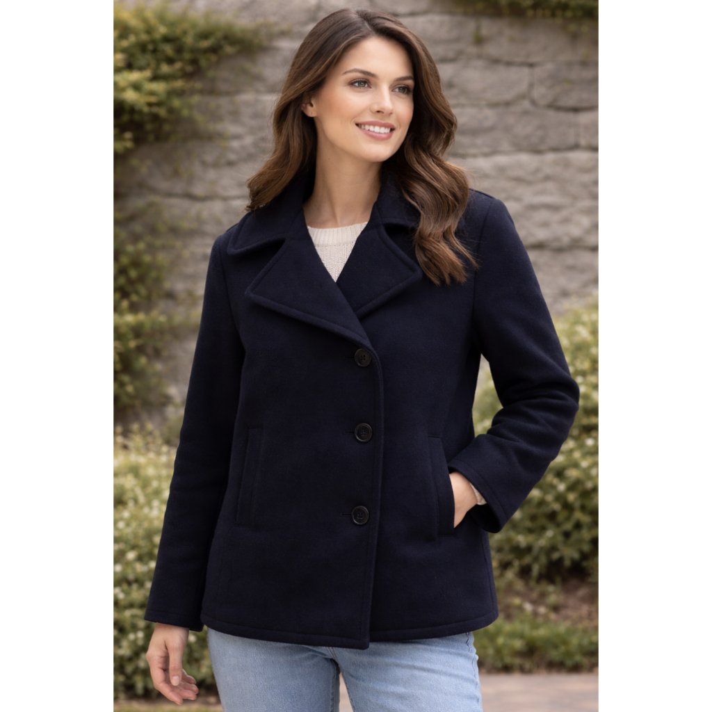 Citizens Of Humanity Wool Cashmere Pea Chore Jacket Coat Medium Navy Blue